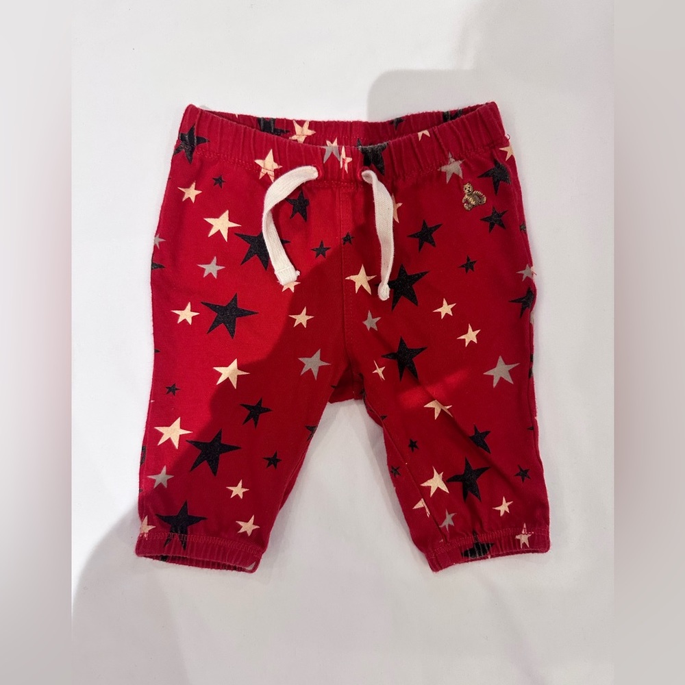 Bright red star pants!